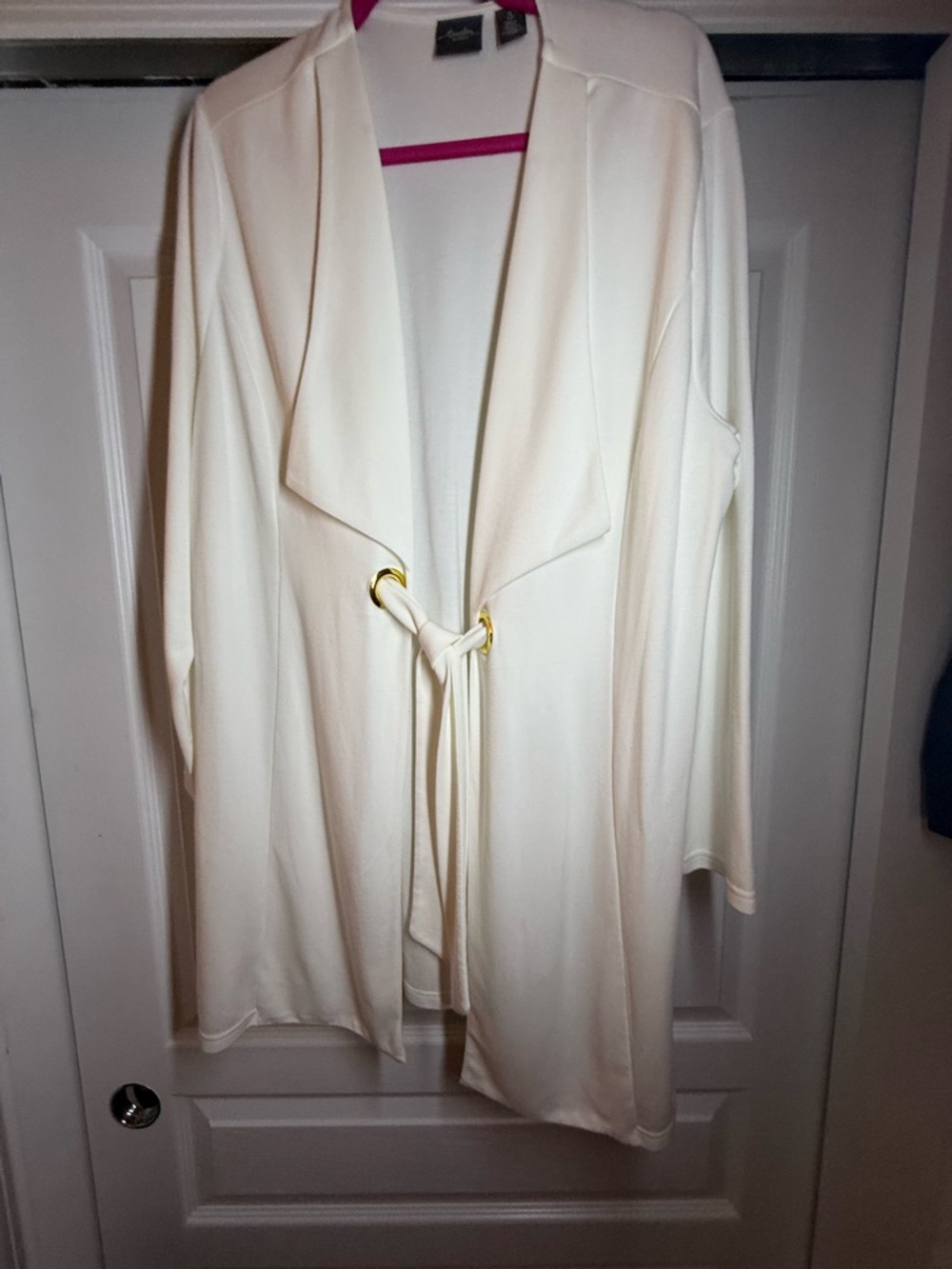Chicos  Cream Open Front Drape Cardigan